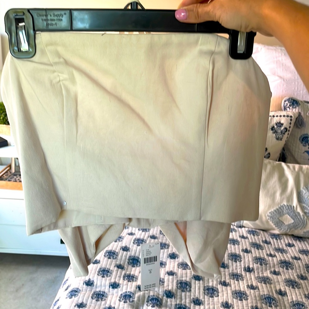 Anthropologie, ivory bow crop top with tags, size 8